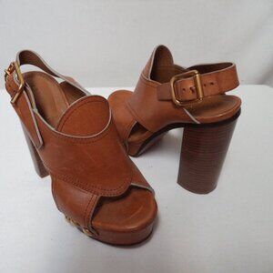 Chloe Tan Leather Heels